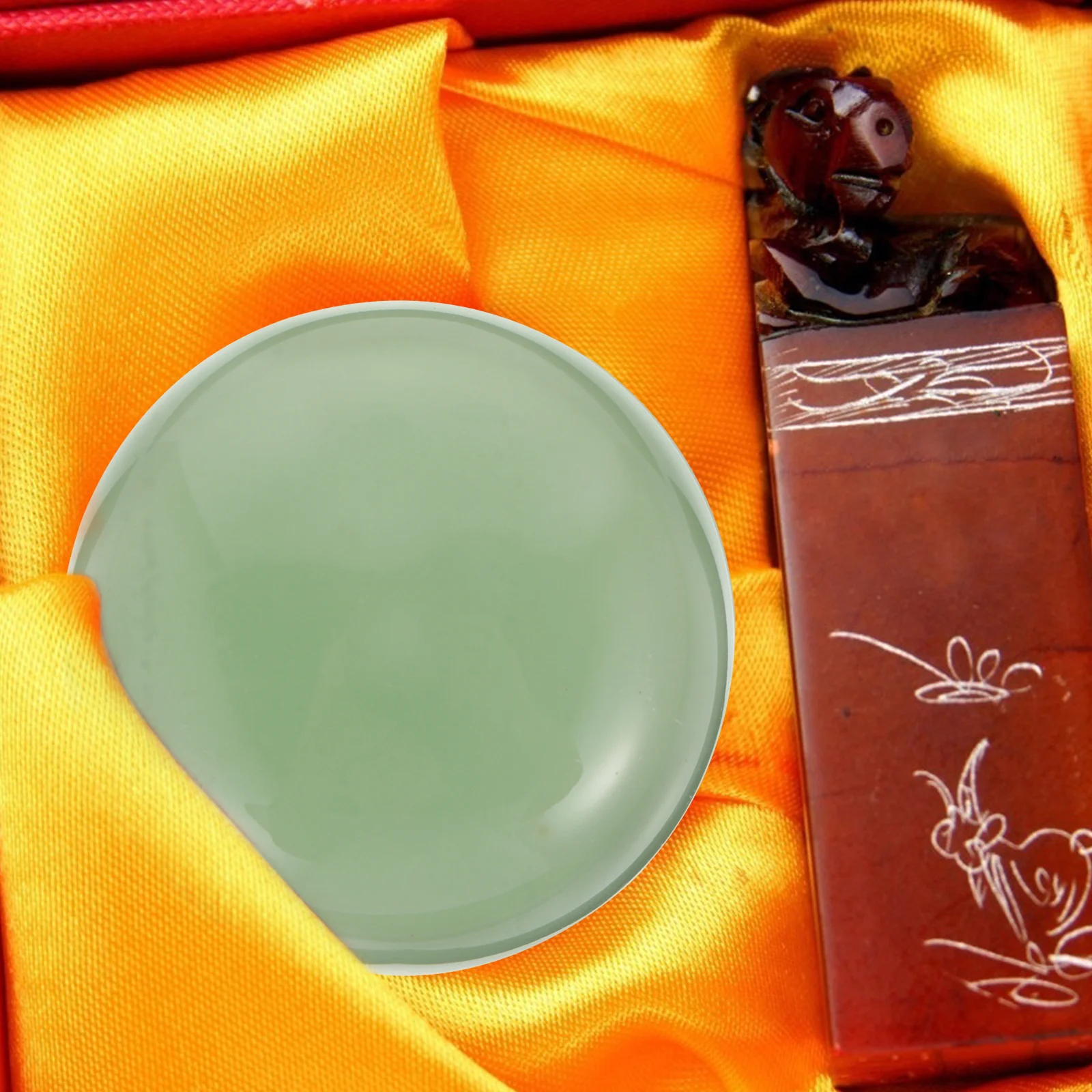 1 pçs yao inkpad caixa cerâmica recipiente de pasta de tinta vermelha para armazenamento de caligrafia superfície lisa leve design vintage desktop