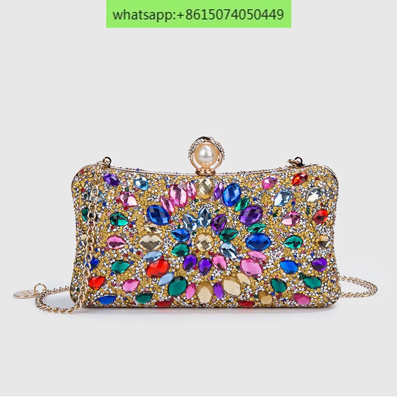 

Яркая Банкетная сумка с бриллиантами, Женская Золотая сумка с ртом 2023, модная Банкетная сумка через плечо с цепочкой