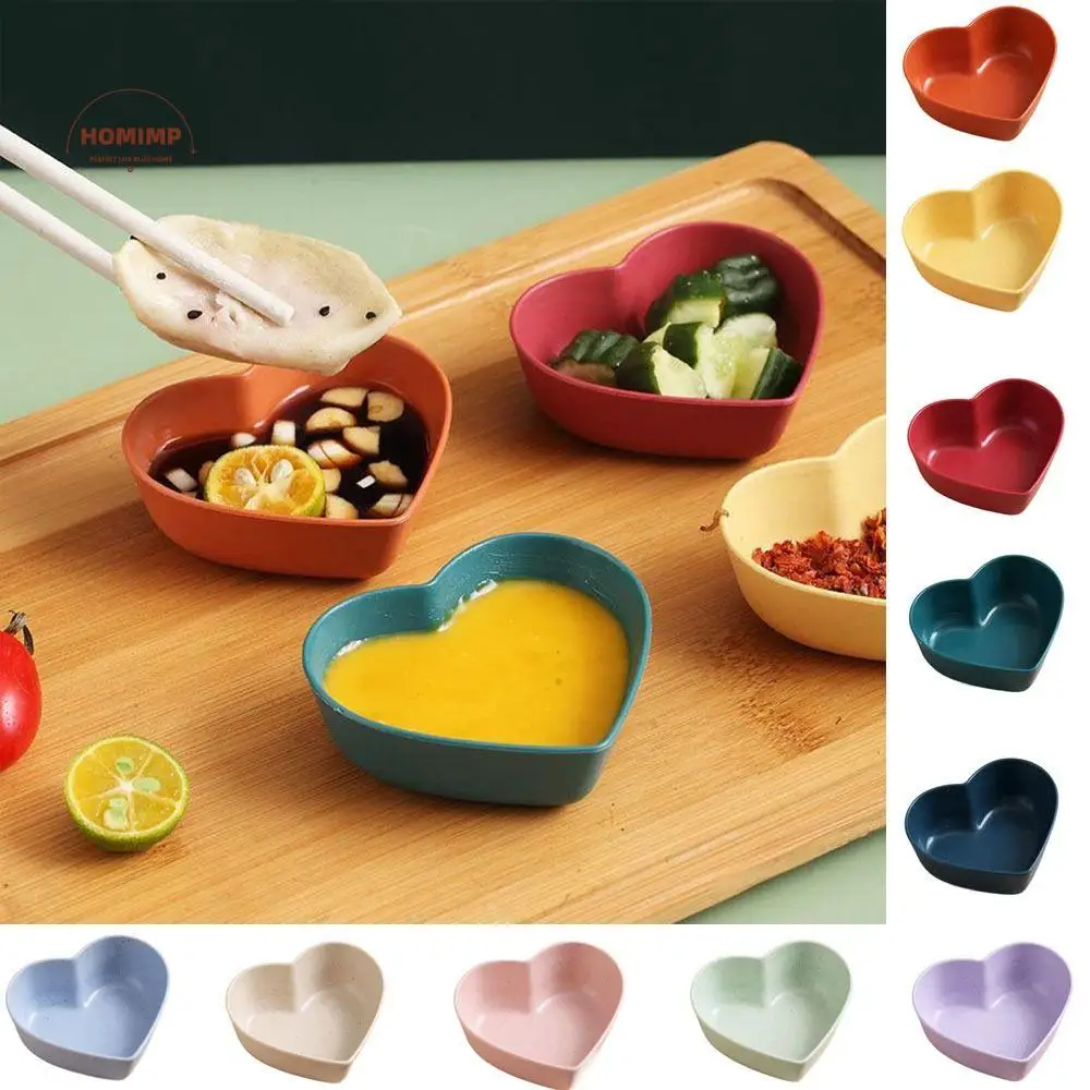 

Wheat Straw Heart Shape Seasoning Dish Nordic Style Mini Sushi Seasoning Dish Washable Unbreakable Salted Cabbage Dish