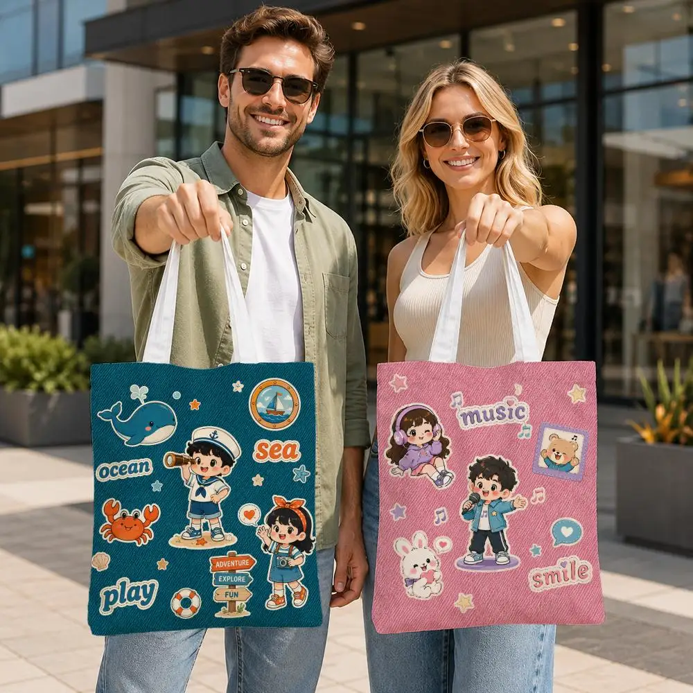 Art K-Kids' O-Occupations Storage Bags Durable Canvas Tote Bag Women Shoulder Bag Reusable  for School Travel Gift