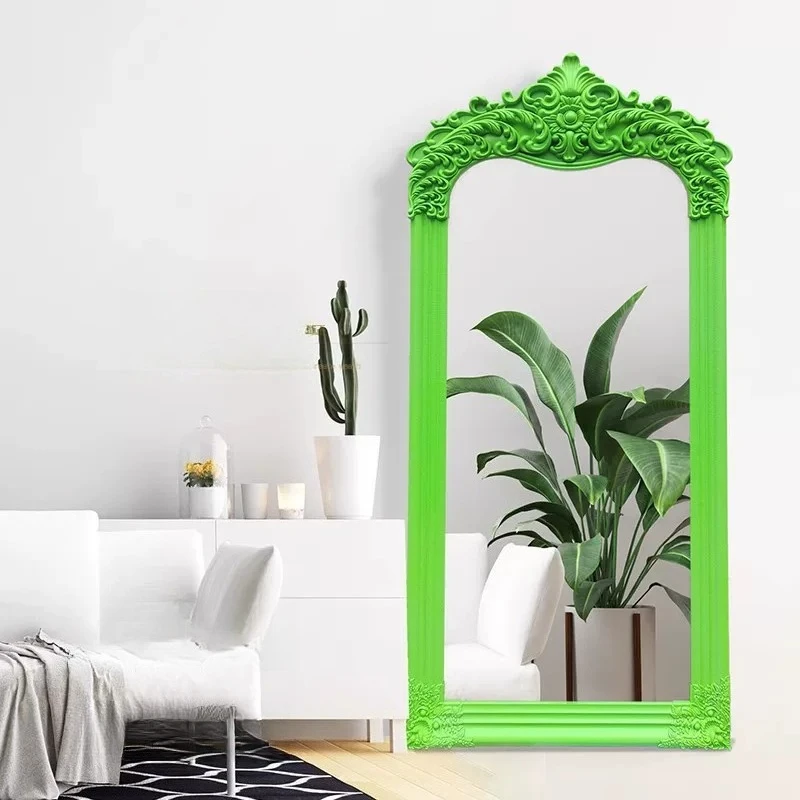 Apartment Standing Decorative Mirrors Aesthetic Square Wooden Mirrors Full Body Design Princess Specchi Decorativi Home Decor - view 4