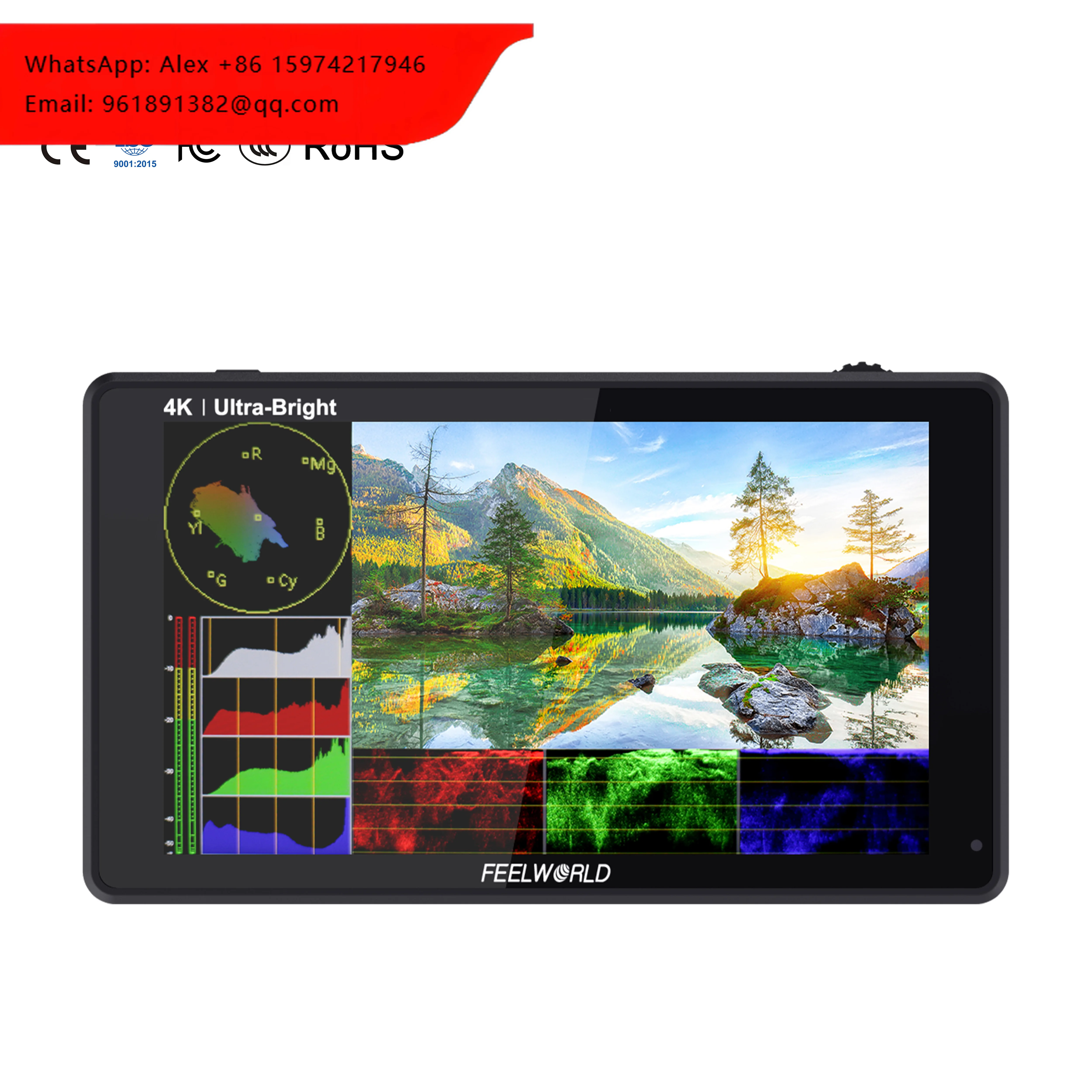 

Монитор FEELWORLD LUT6 6 дюймов, 2600 нит, HDR, для DSLR-камер, с 4K HDMI, отображением формы сигнала, возможностью нанесения логотипа, напрямую от производителя OEM для киностудий
