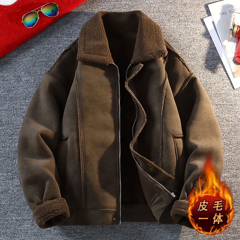 

Высококачественная, модная, стильная, повседневная и универсальная, трендовая молодежная куртка-бомбер из замши, вельвета и меха, в стиле ретро.