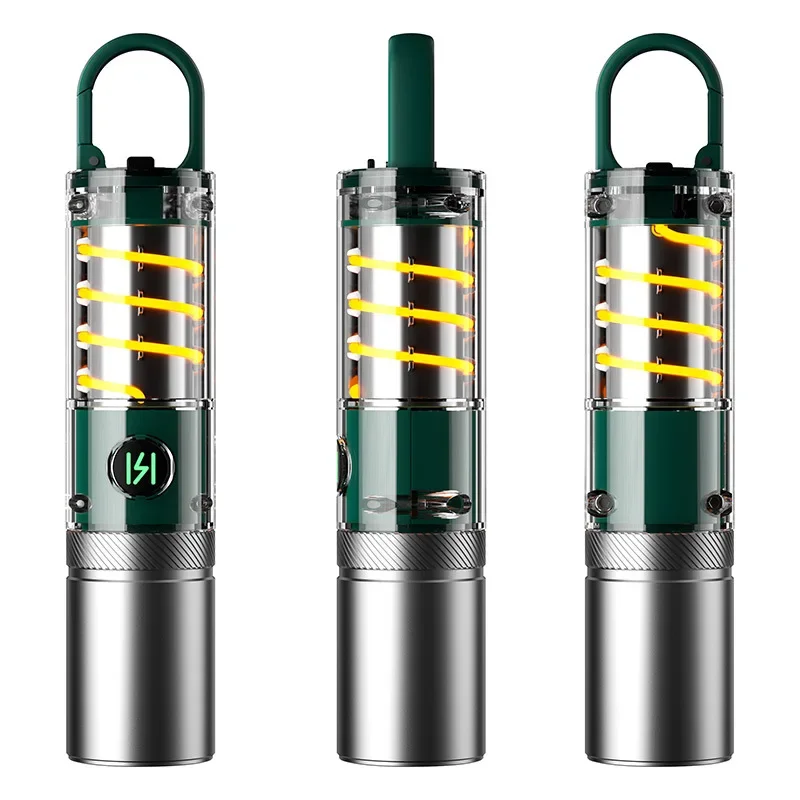 Outdoor camping flashlight Outdoor multi-functional camping lighting breathing flashlight work light