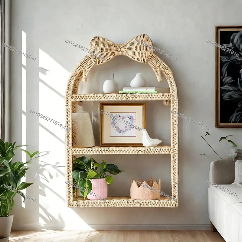Creative Butterfly Wall Storage Shelf, Rustic Floating Bookshelf Home Decor Organizer for Living Room
