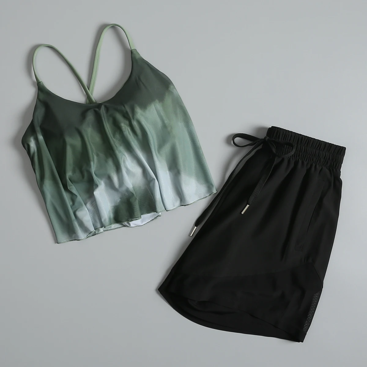 Ternos de yoga para mulheres no verão sexy fitness fino suspender colete de secagem rápida solto casual jogging shorts