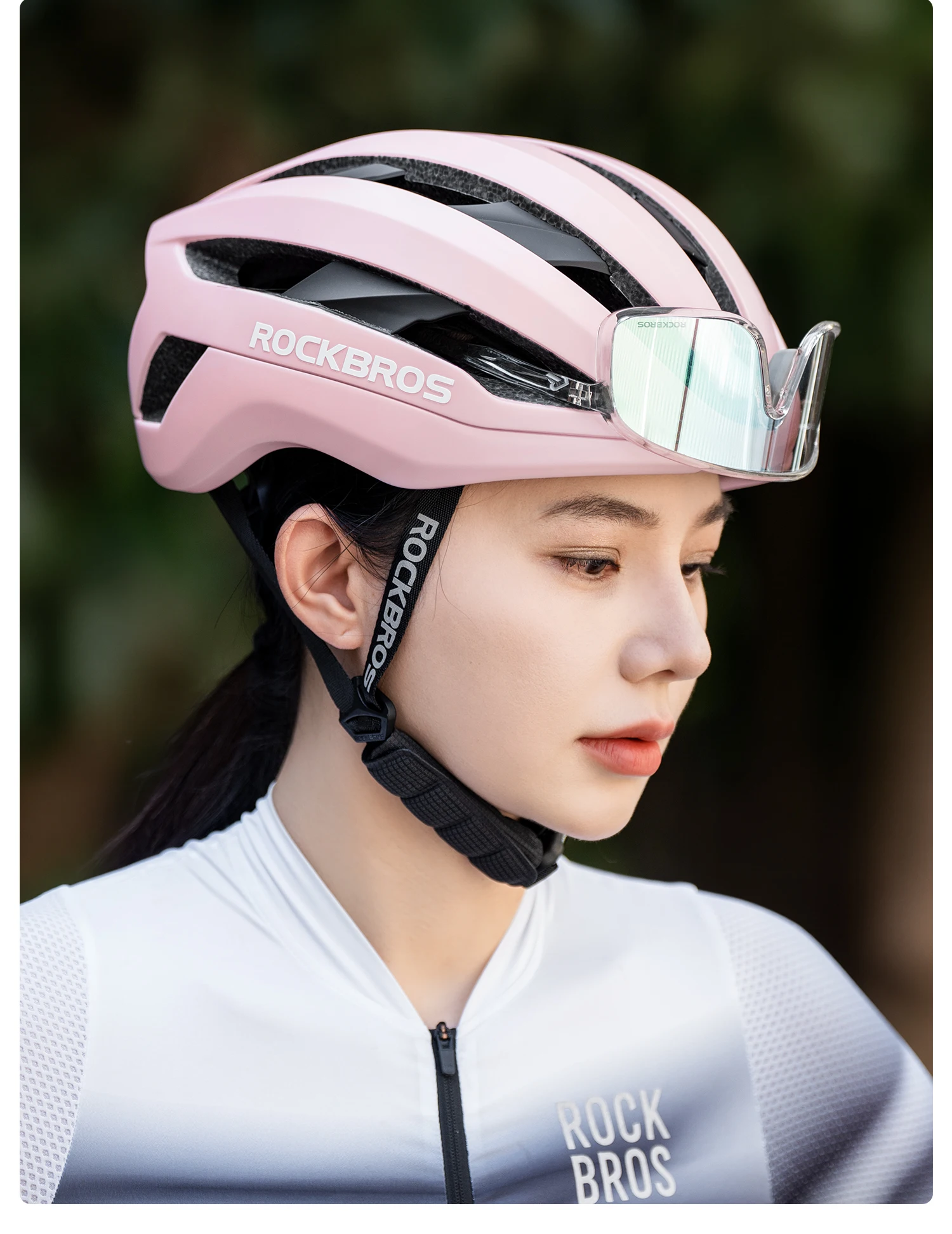 ROCKBROS Fahrradhelm ultraleicht atmungsaktiv hochfester Kopfschutz Sicherheitshelm Kopfbedeckung mit Schnellverschluss und magnetischer Schnalle – Detail 18