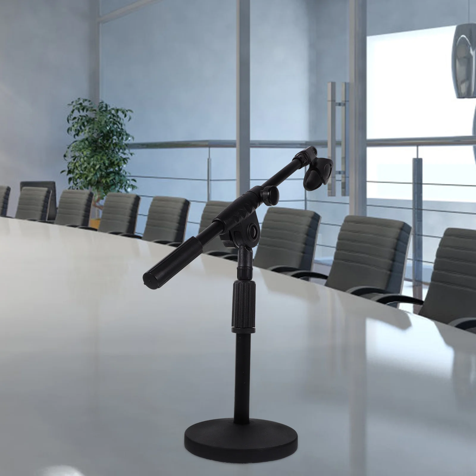

Telescopic Desktop Microphone Stand Adjustable 26-37cm Stable Mic Holder for Streaming Conference Lectures Desktop Mic Stand