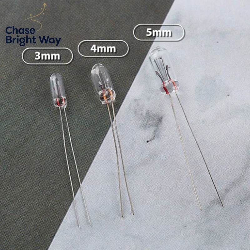 25PCS 5mm 4mm 3mm Clear 12V Mini Bulb of Wheat Rice Bulbs Switch Button Bulbs Indicator Bulb Tungsten Lamp Accessories