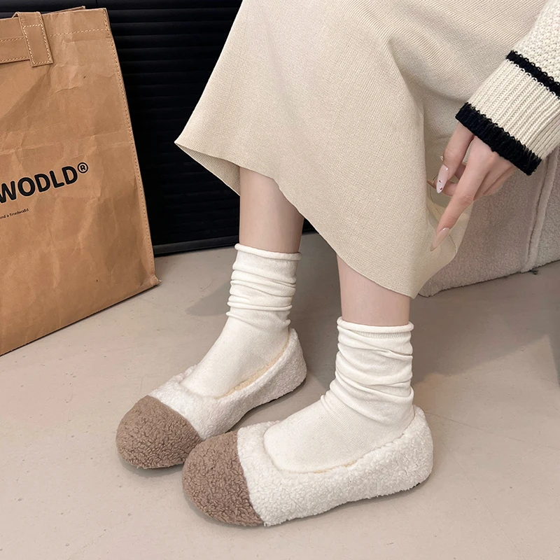 

Women Shallow Flats Loafers Boots Winter New Short Plush Warm 2025 Trend Women Shoes Comfort Soft Home Boots Zapatos Para Mujer