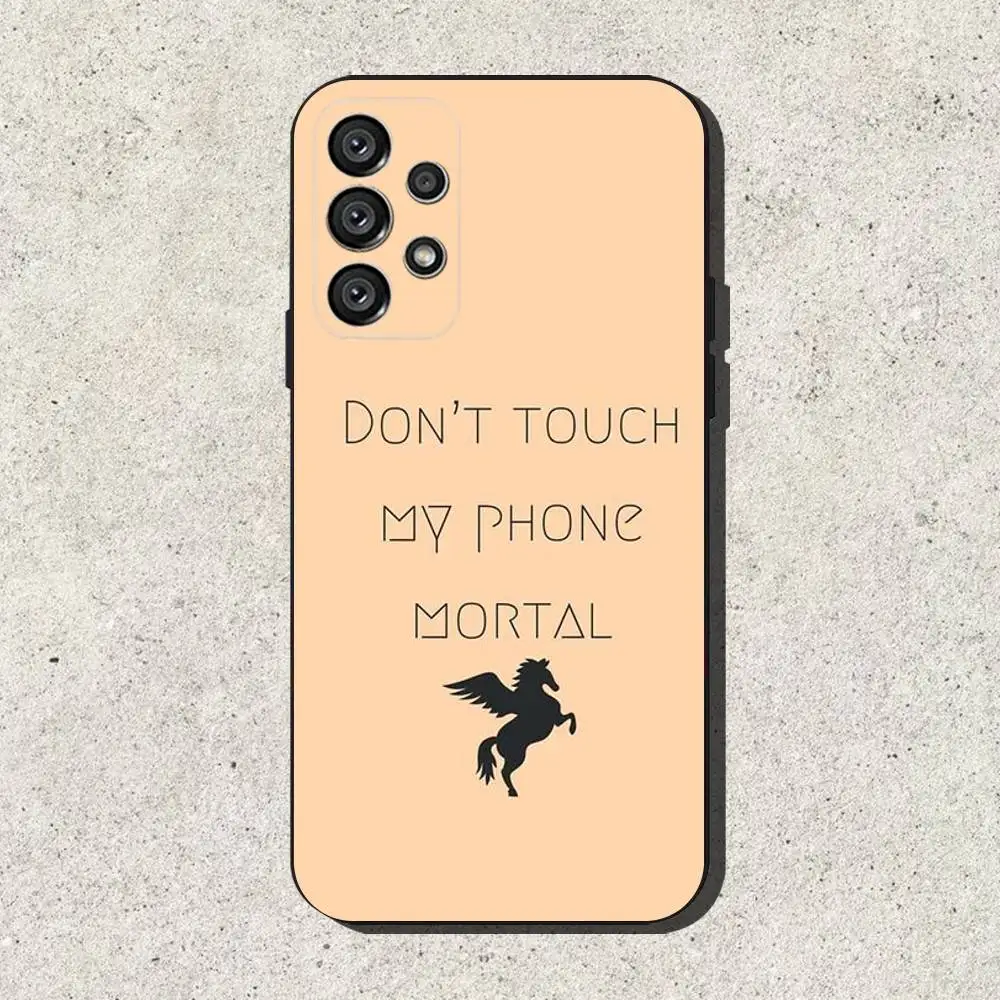 Funda de teléfono P-Percy Jackson para Samsung S25,S24,S21,S22,S23,S30,Ultra,S20,Plus,Fe,Lite,Note,10,9,5G cubierta negra