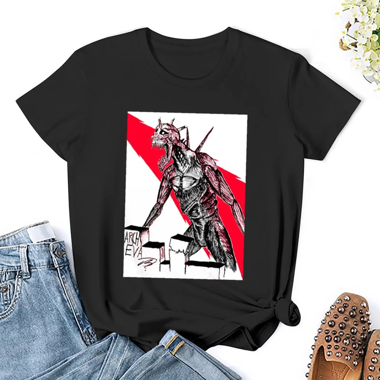 ARCHEVA #3 (Full Art, White) T-Shirt cute clothes hippie clothes anime clothes funny tops Women