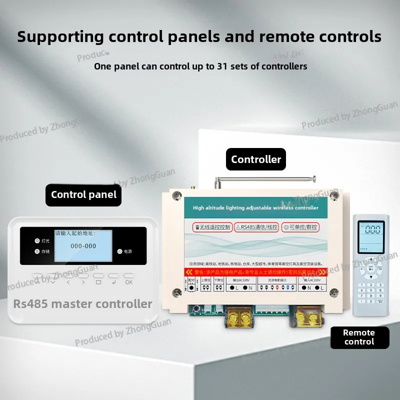 High-altitude Large LED Lighting Lifting Controller Switch Wireless Remote Control RS485 Communication Wire Control Single