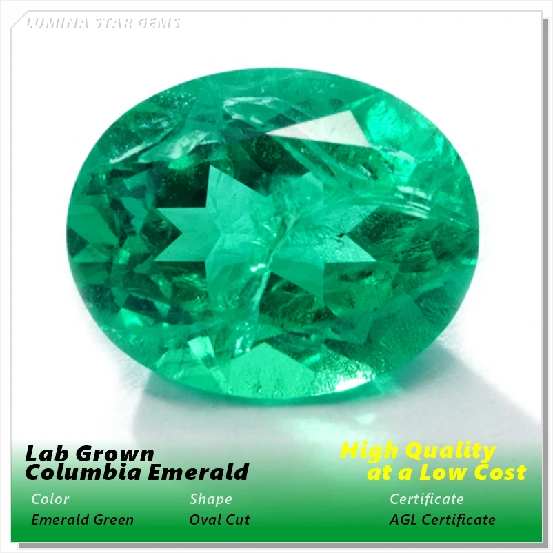 

Lab Grown Colombian Emerald Stone Hydrothermal Oval Cut High Quality Perfect for Rings & Necklaces Selectable AGL Certificate
