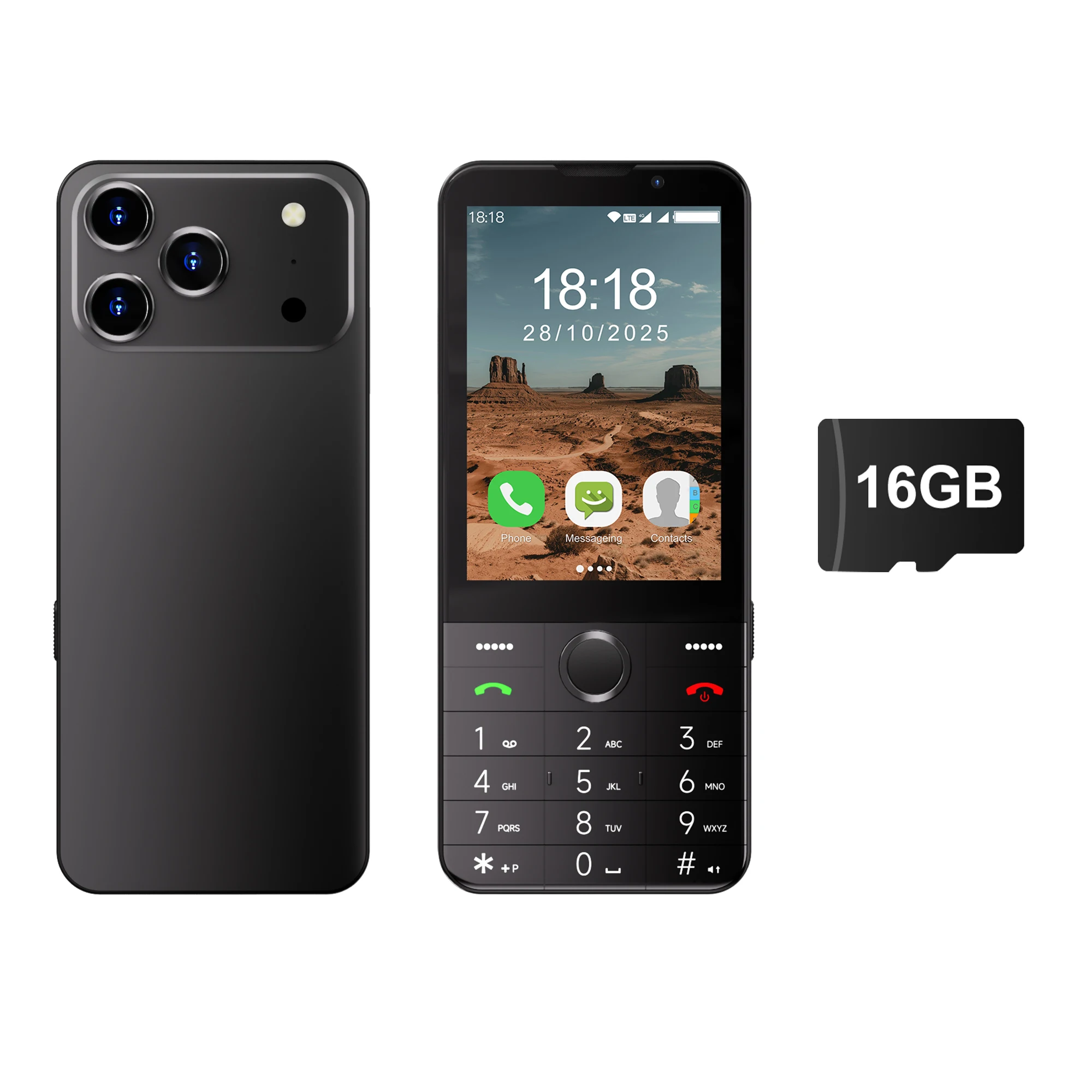 SERVO F27 PRO 4G LTE-knop Smartphone Android 11.0-systeem 2GB + 16GB Play Store Speed Dial WiFi 3,5-inch Touchscreen Smartphones