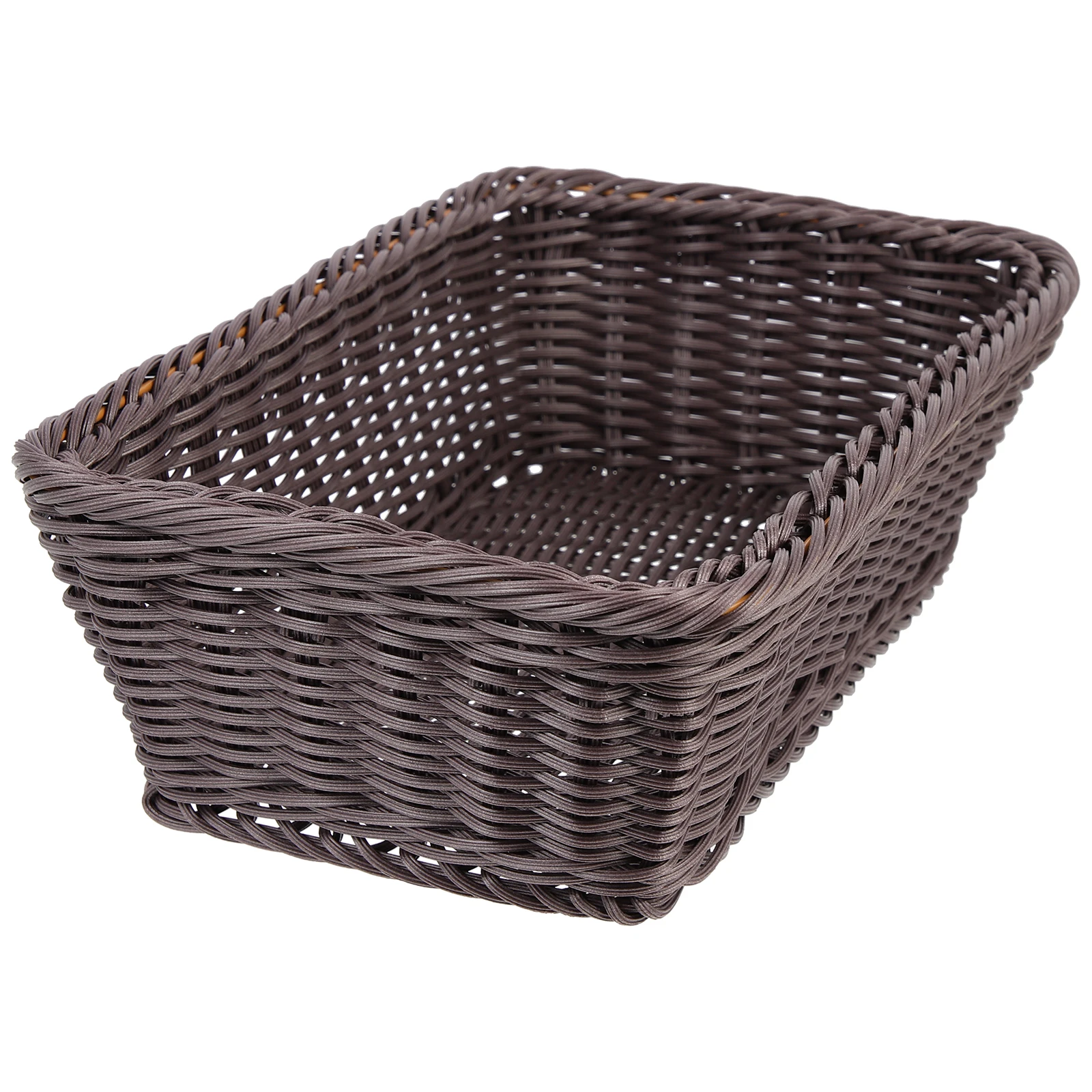 

Woven Bread Plastic Tabletop Bread Basket Rattan Design Storage Kitchen Living Room Hotel Fruit Snacks Container