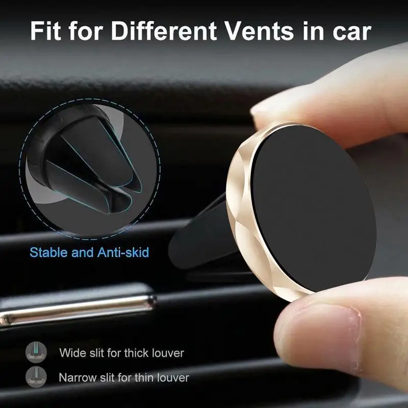 Car Vent Magnetic Mount Mobile Phone Holder For Car Automobile Mobile Phone Accessories Fast To Install Interference-Free Magnet