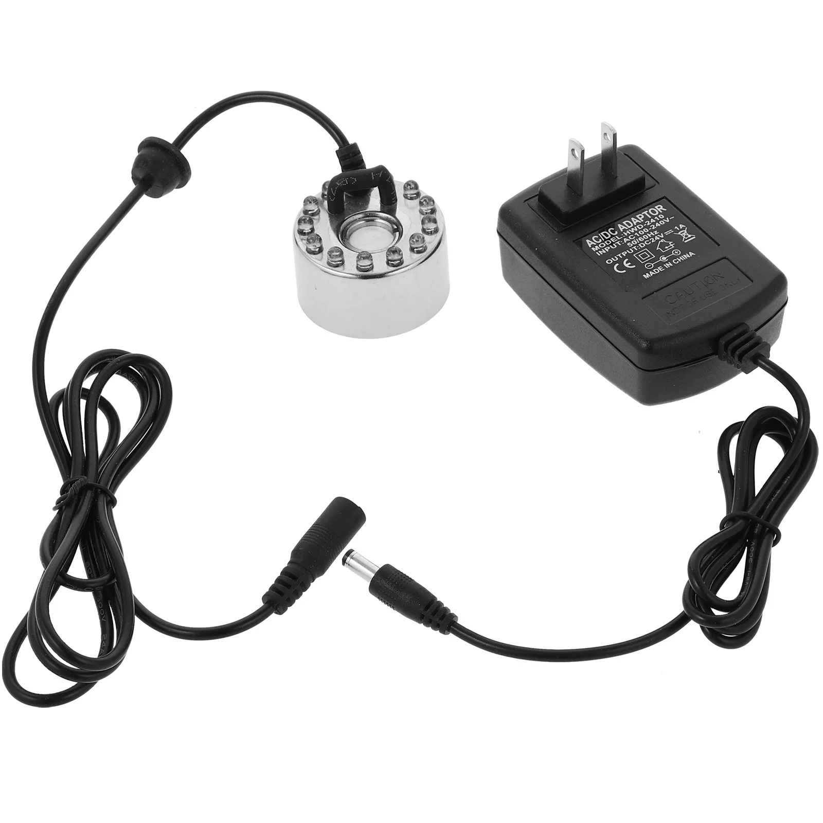 

16Mm Ultrasonic Mist Maker Fogger with 12 Colorful Leds Dc 24V Power Adapter for Indoor Outdoor Fountain Pond Humidifier Smell