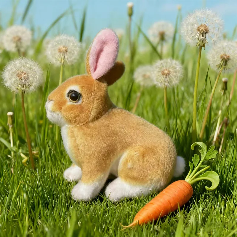 16 سنتيمتر نابض بالحياة محاكاة Kawaii آذان طويلة واقعية أرنب صغير ألعاب من نسيج مخملي لطيف الحيوان مرافقة النوم دمية للطفل هدية عيد ميلاد #4
