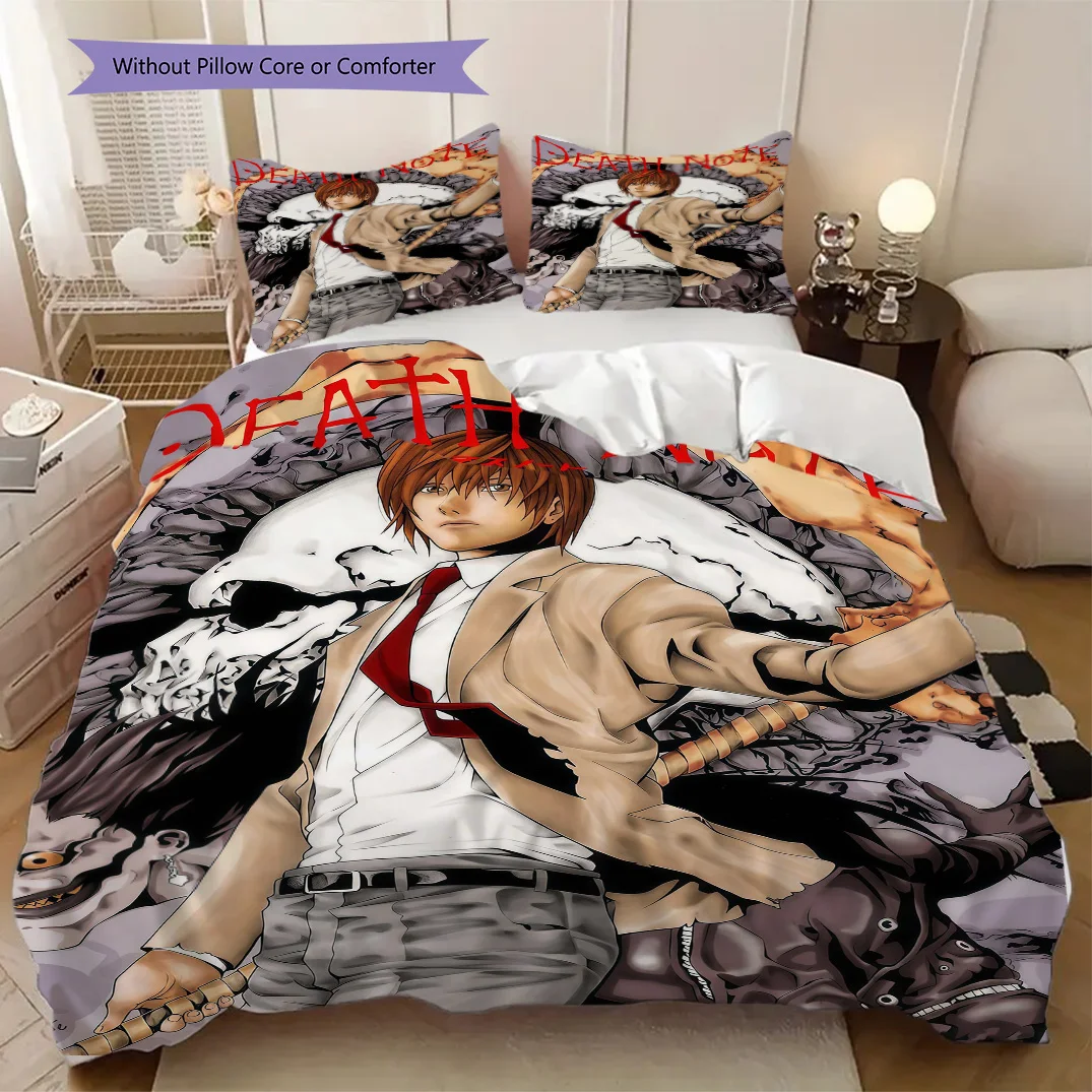 Anime Death Note Quilt Set, Anime Cartoon Bedding Set Gift, Extra Large Size, Various Sizes Available LXRa27