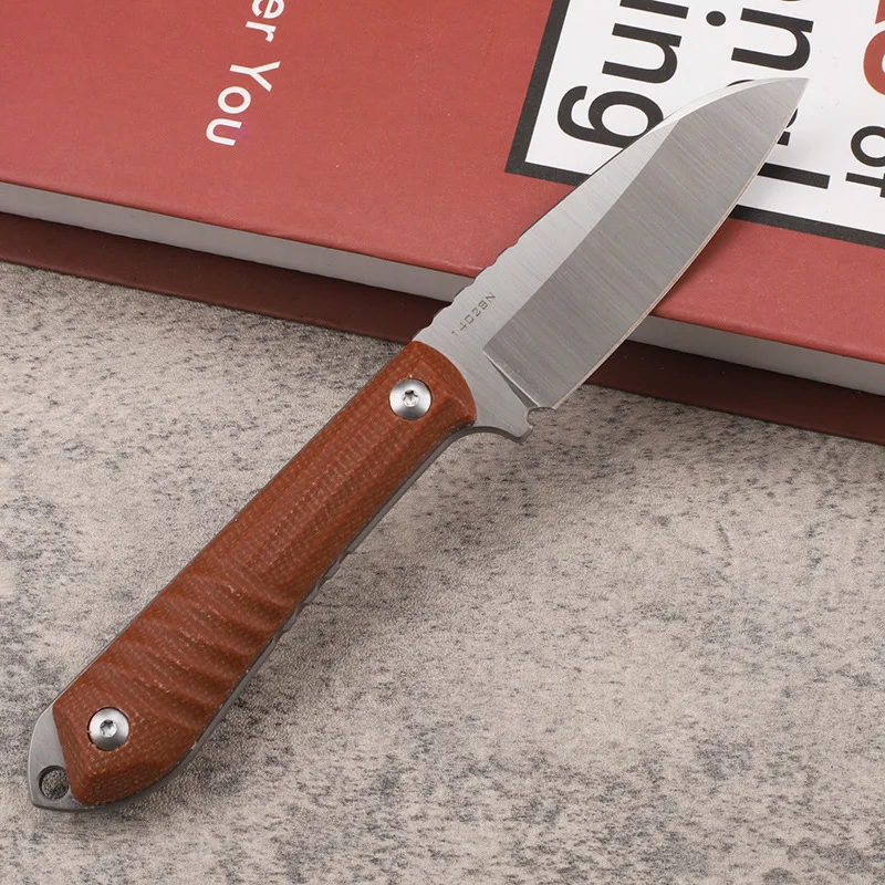 Nuevo cuchillo de acero al aire libre 14c28n portátil portátil para acampar al aire libre pesca caza autodefensa supervivencia EDC cuchillo