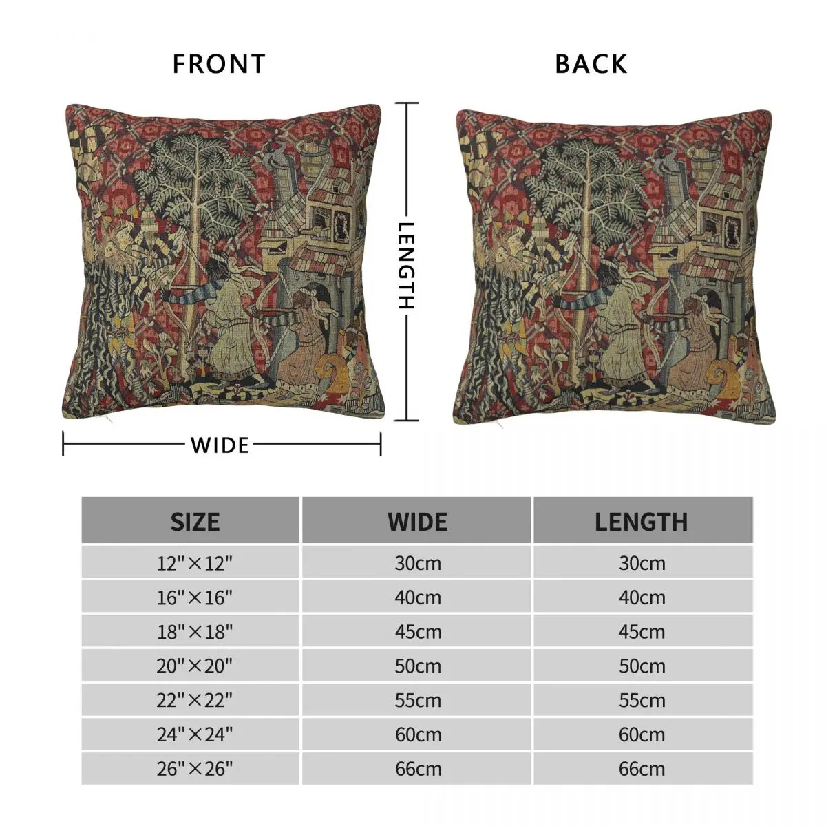 Wild Men Germanic Tapestry Square Pillowcase Polyester Linen Velvet Pattern Zip Decorative Sofa Seater Cushion Case