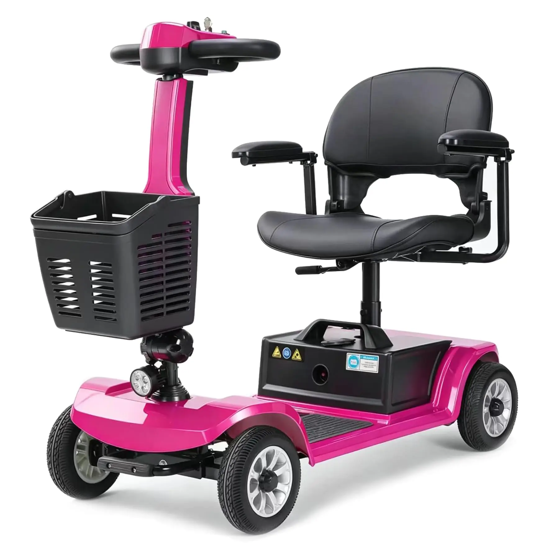 Unificare 4‑Wheel Foldable Mobility Scooter 20AH Detachable Battery Dual Manual‑Drive Modes Electromagnetic Brake 12° Climb 190KG Load Anti‑Puncture Solid Tire 360° Swivel Seat for Seniors Disabled Travel Shopping