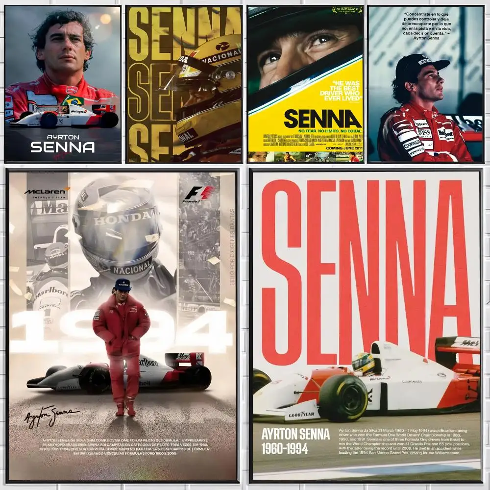 A-Ayrton Senna F1 Poster Stylish Wall Art for Bedroom Living Room Bar Café Home Decor Gift