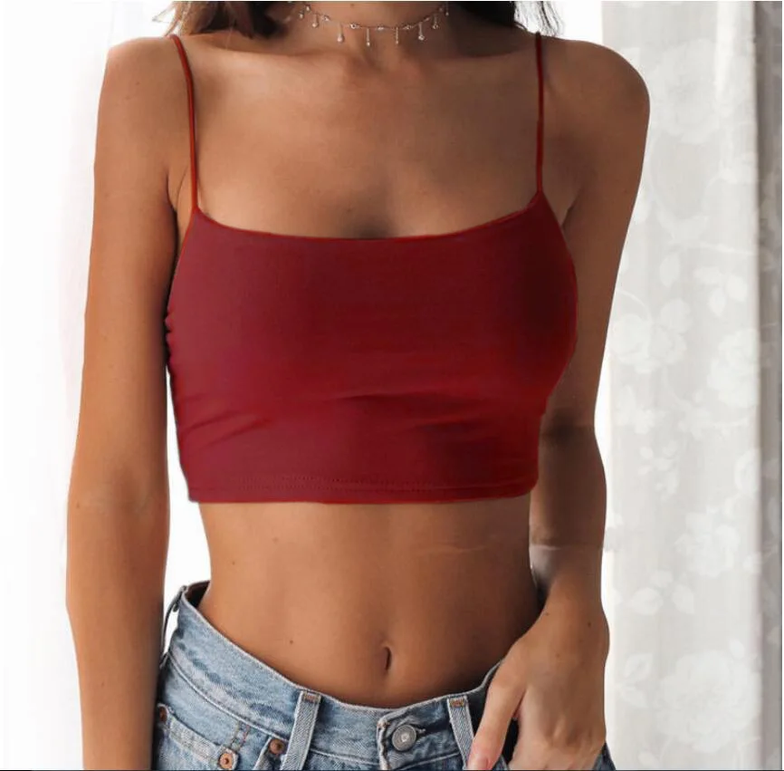 2023 Hot selling top tank summer women's clothing Europe America new solid color sexy suspender navel backless chest wrap vest