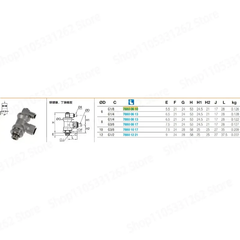 Industrial High Precision Pneumatic Shut-off Quick Coupling 78800610 78800613 78800817 78800813 78801017 78801221