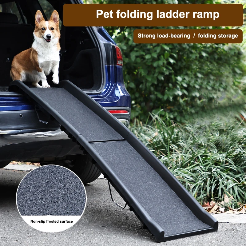 Pet dog Folding Ladder Large Dog Ramp Car Stairs Non-slip Plastic pet Climbing Safety Ramps Pet Steps Ladder High Beds SUV Truck