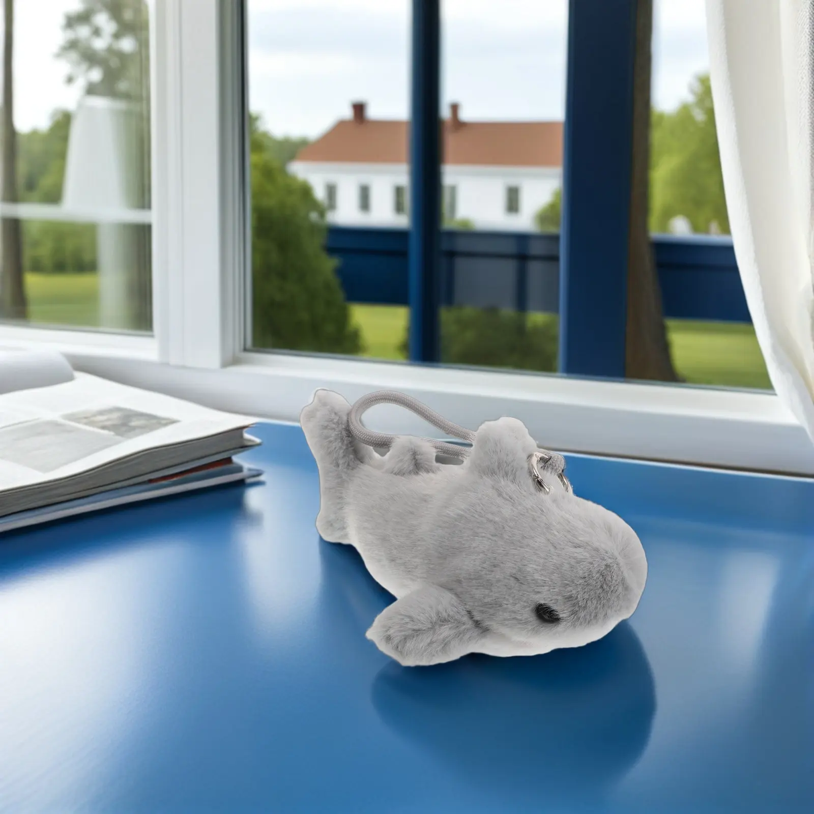 

Soft Whale Keychain Pendant Light Grey: Stuffed Animal Hanging Ornament for Keys Bag Backpack Purse Decor Cute Marine Animal