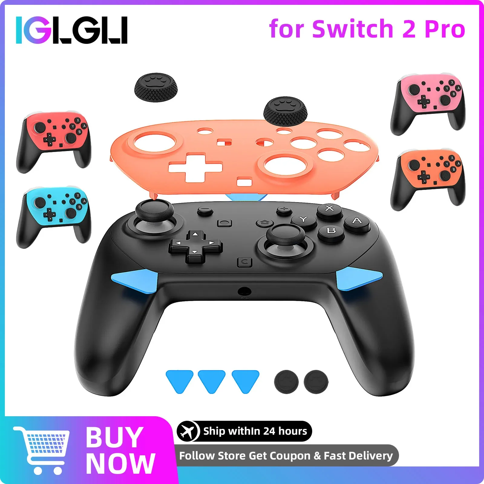 

Gamepad Joystick Handle DIY Decorative Strip for Switch 2 Pro Case Cover Switch2 Pro Replacement Controller Shell Accessories