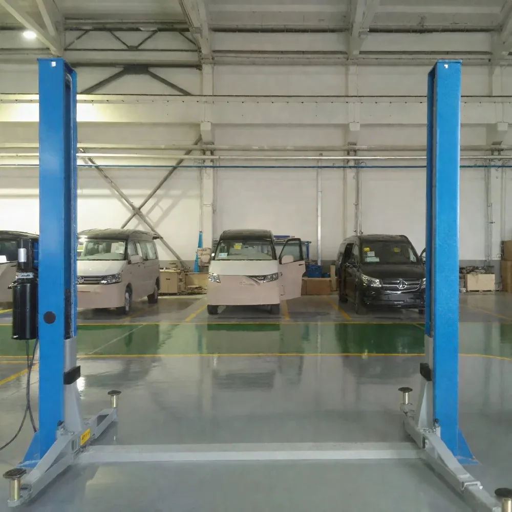 Durable 5-ton double-column hydraulic car lift with 4-ton capacity steel bridge with 2 pillars