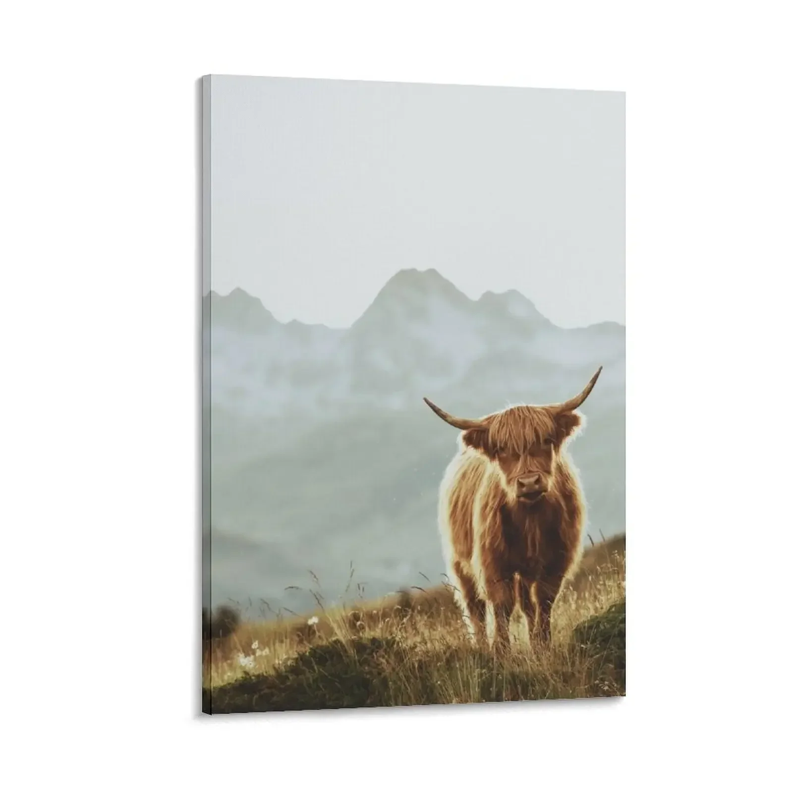 

Highland Cow - Vintage Style Canvas Painting posters wallpapers home decor bedroom decor