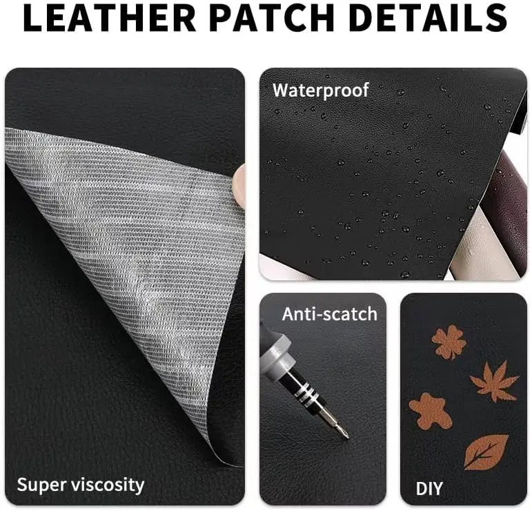 Self Adhesive Leather for Sofa Repair Patch Furniture Table Chair Sticker Seat Bag Shoe Bed Fix Mend PU Artificial Leather Skin