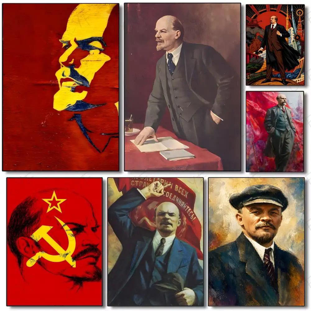 revolutionary leader V-Vladimir Ilyich Lenin Poster Painting Wall Art Mural for Living Room Home Decor and Gifts