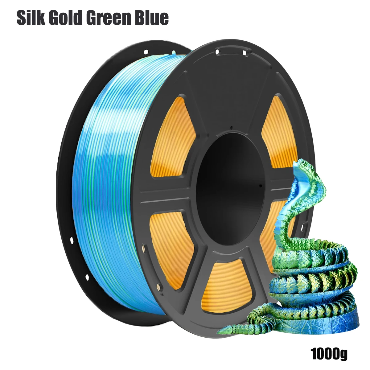 

Нить для 3D-принтера 250 г/500 г/1000 г, трехцветная нить PLA+, шелковая нить 1,75 мм, объемная точность +/-0,02 мм
