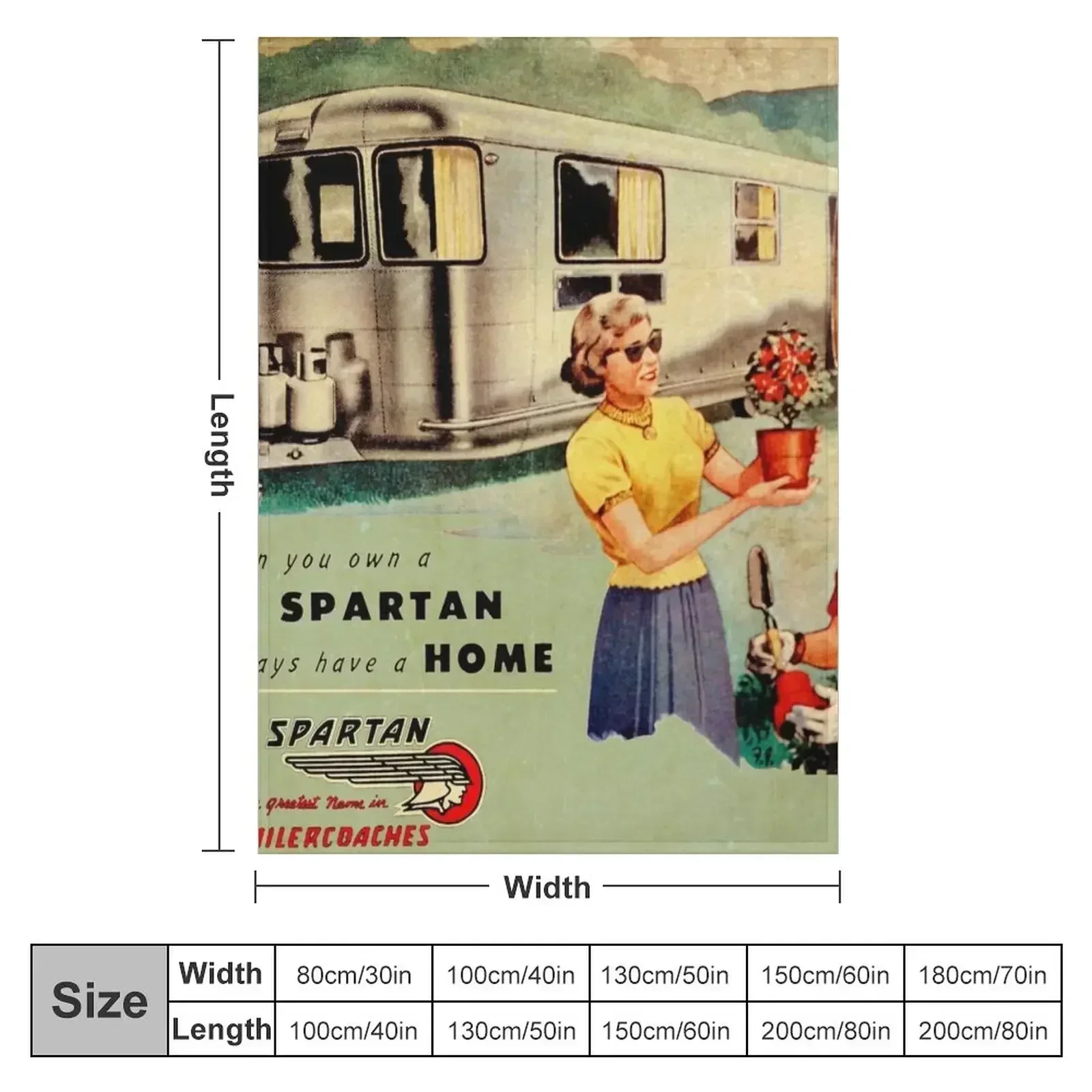 Spartan Trailers Tulsa Throw Blanket Warm Cute Plaid Sofa Throw Plush bed plaid Furrys Blankets