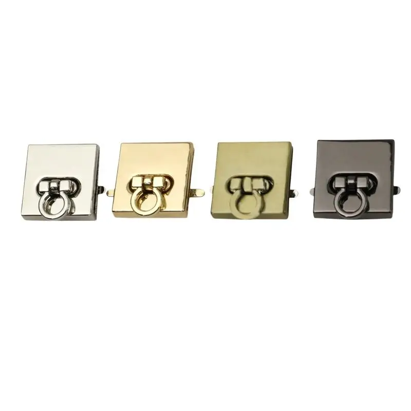 Quadratischer Drehverschluss für Handtaschen, Umhängetaschen, Geldbörsen, Etuis, Metall-Reißverschlüsse, verschleißfest – Detail 6