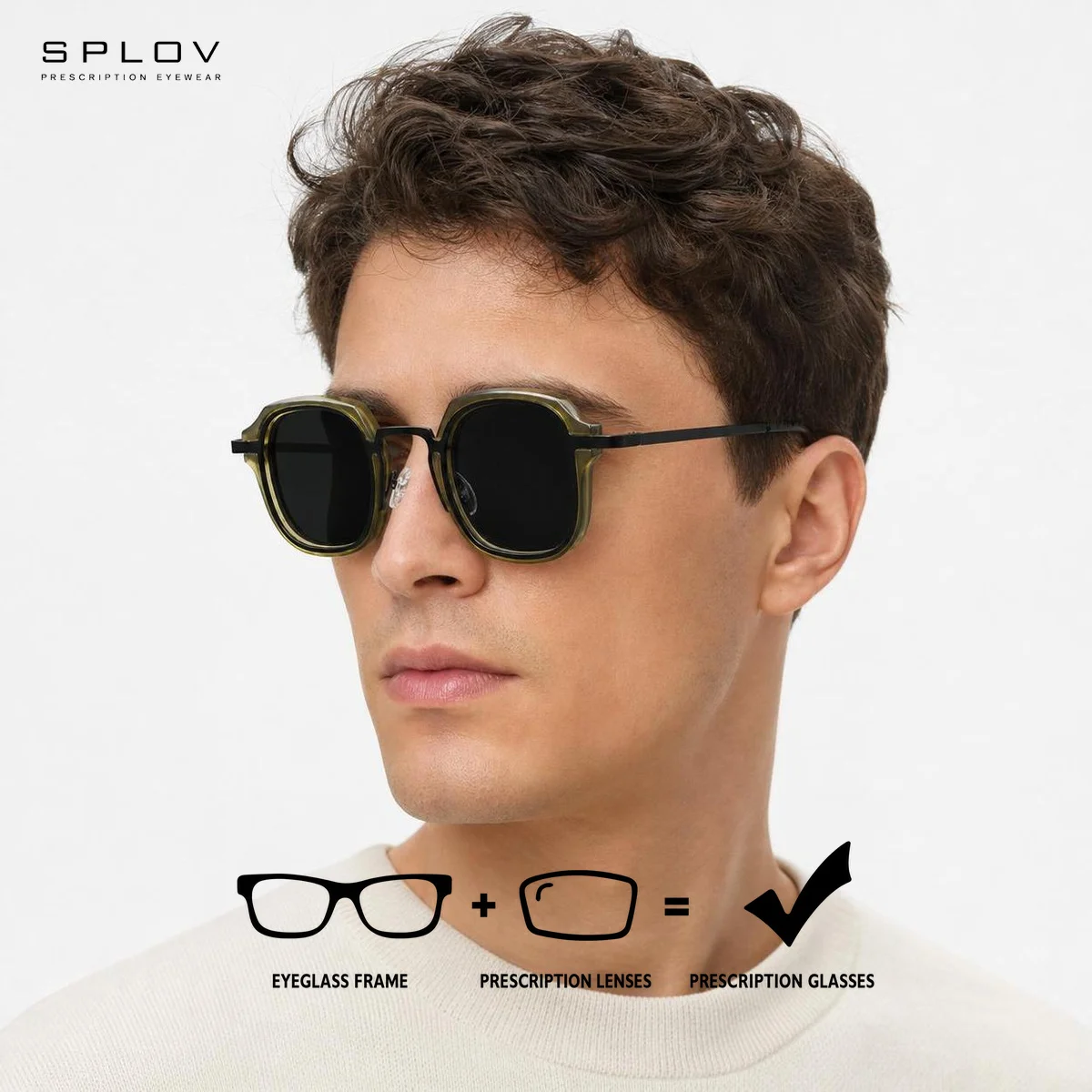 SPLOV Retro Round Metal Prescription Sunglasses for Women Professional Customization Polarized Photochromic Polarized Sunglasses