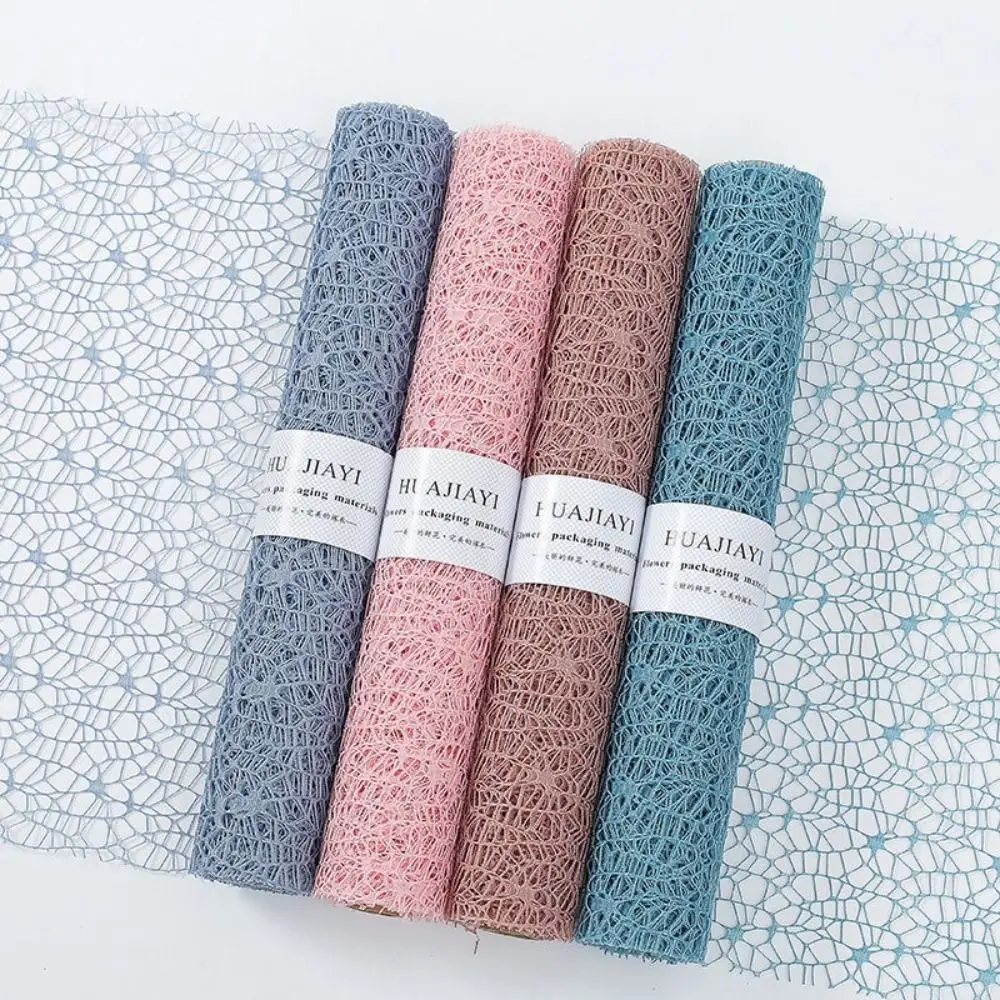 50cm 5yards Flower Wrapping Gauze Bouquet Wrapping Lace Jacquard Net Flower Pattern Mesh Floral Wrapping Paper Valentine\'s Day