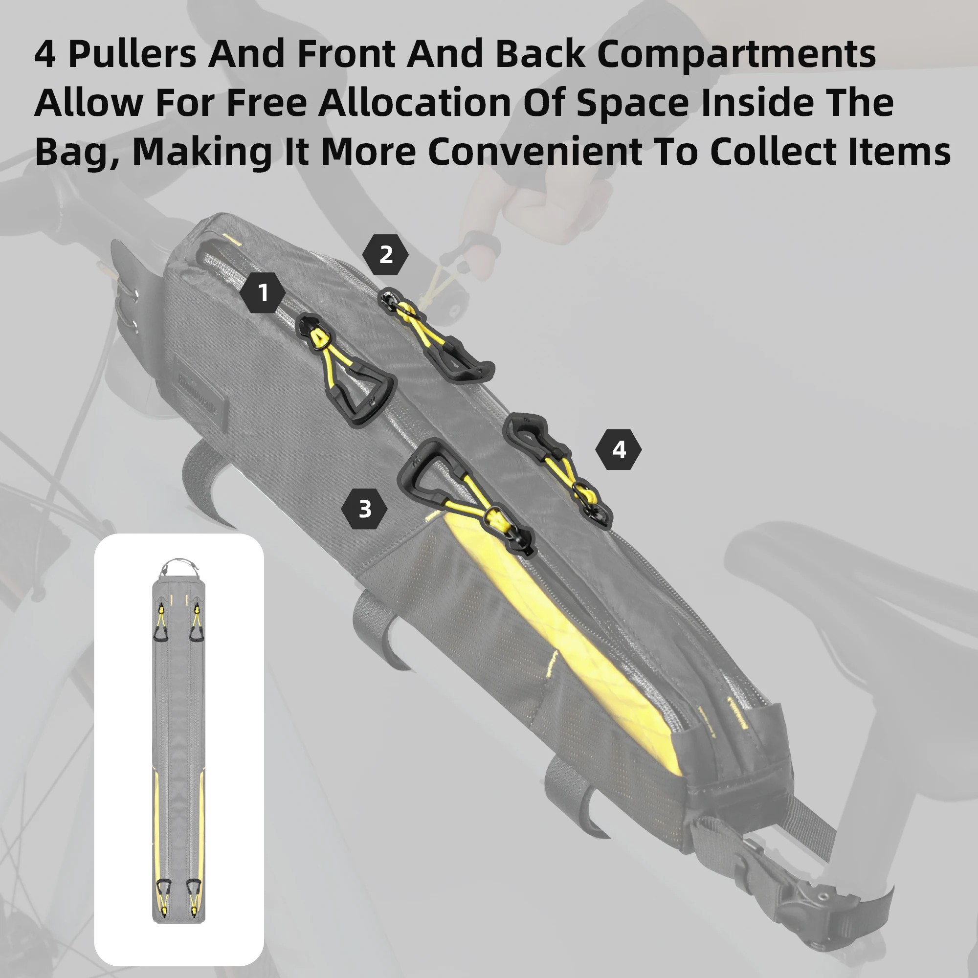 Rhinowalk Bicycle Bag Water-resistant Bike Bag Large Top Tube Bag Extra Long Bike Packing For Mtb Road Bike Bike Accessories