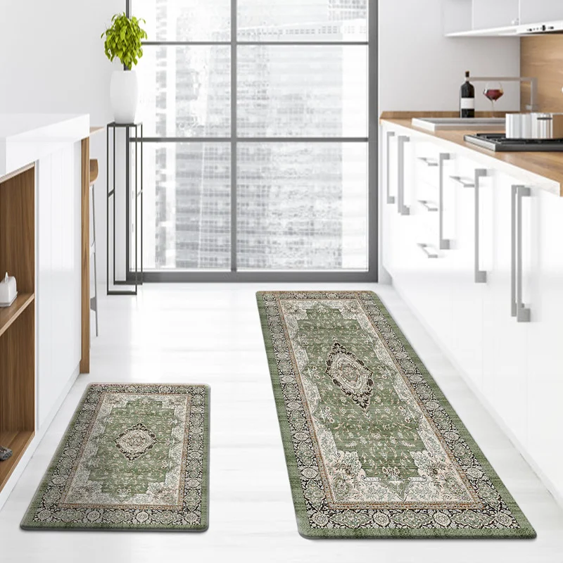 VIKAMA Vintage Persian Kitchen Rug Non‑Slip Anti‑Fatigue Floor Mat Boho Oriental Runner Carpet for Kitchen Laundry Home Decor