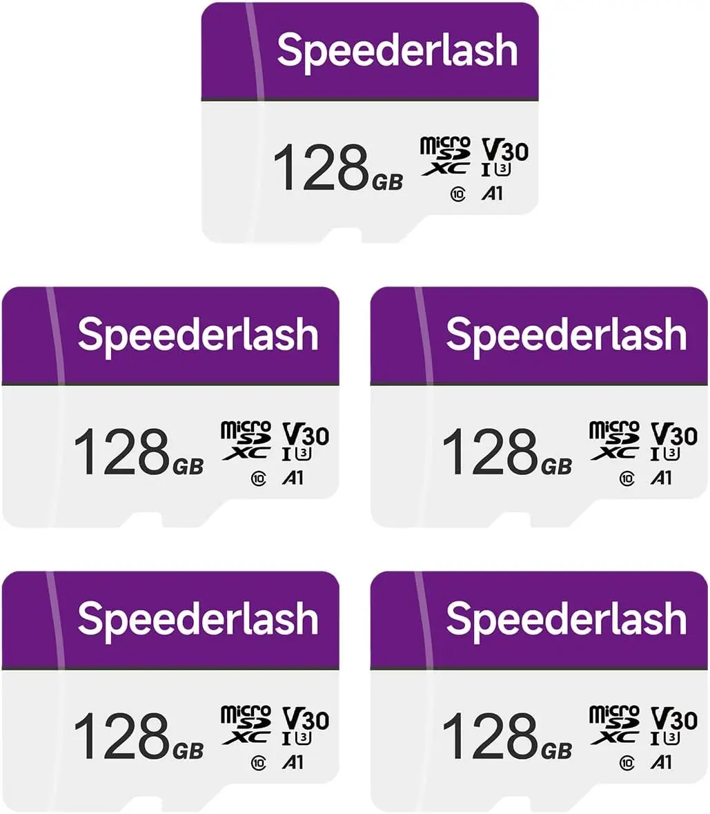 

128GB Micro SD Card 5 Pack, U3 V30 A1, Up to 90MB/s, 4K UHD, Waterproof, for Camera Dashcam