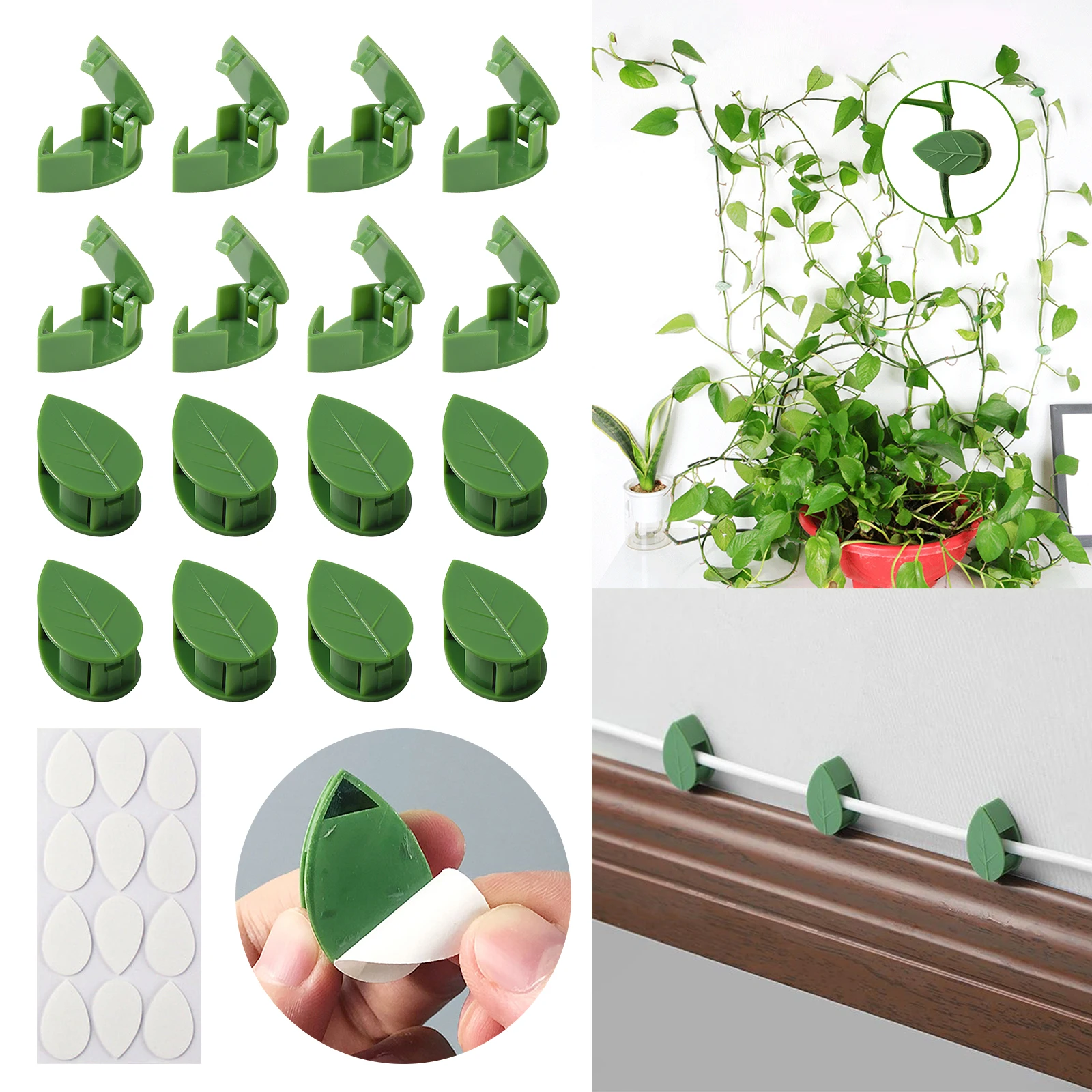 

5-50PCS Leaf-Shaped Plant Climbing Wall Fixers Rattan Vine Bracket Fixed Buckle Clips Plant Invisible Fixing Devices