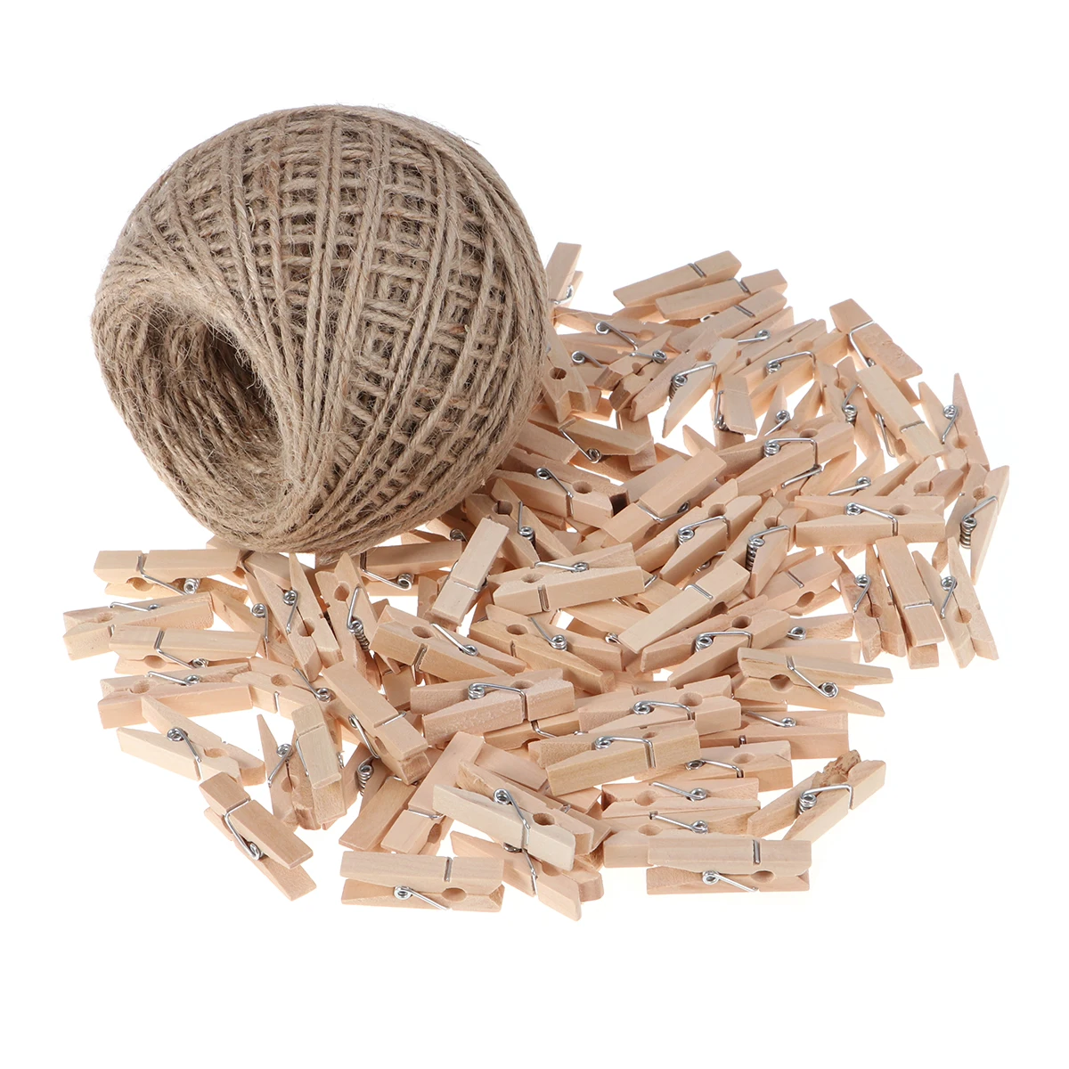 

100pcs Photo Clips Wooden Pegs Picture Holder Decorative Wall Hanging Display Home Office Shop Cafe Wedding Gifts