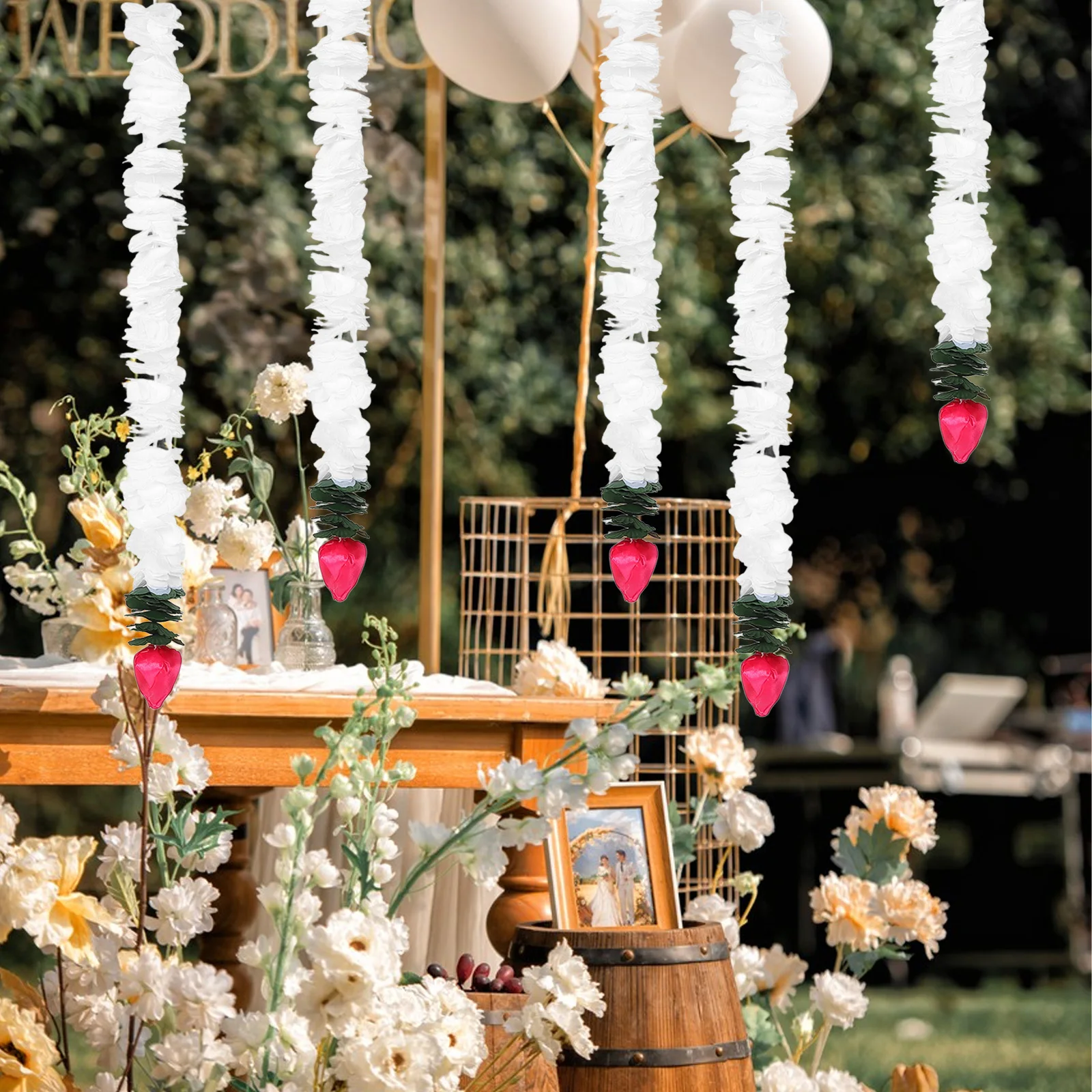 

5pcs Garland Aesthetic Wall Decor Wedding Party Artificial Flower Vines Fade Resistant Garland