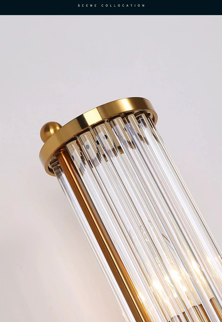 Nordic Minimalist Wall Lamp Living Room Background Wall Staircase Hallway Light Luxurious Crystal Light Bedroom Bedside Lamp