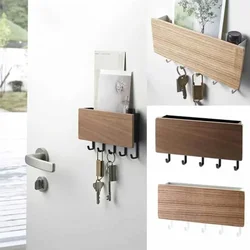 Novel Wall-mounted Wooden Decorative Wall Rack Sundries Storage Box Prateleira Hanger Storage Rack Key Rack Wooden Wall Rack